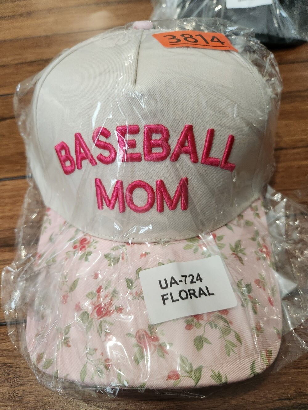 Baseball Mom Floral Cap - Pink/Beige